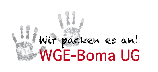 Der Slogan der WGE Boma UG in Pulheim - Wir packen es an!
